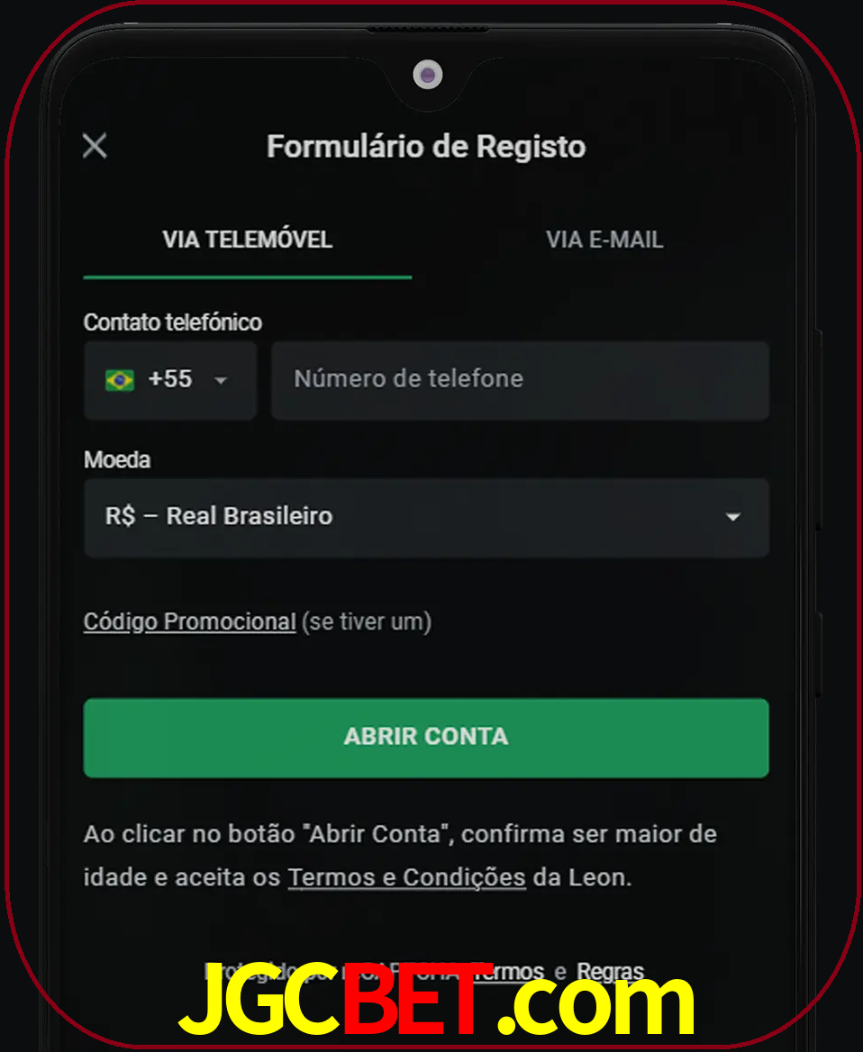 Abra o aplicativo e inicie o processo de registro.